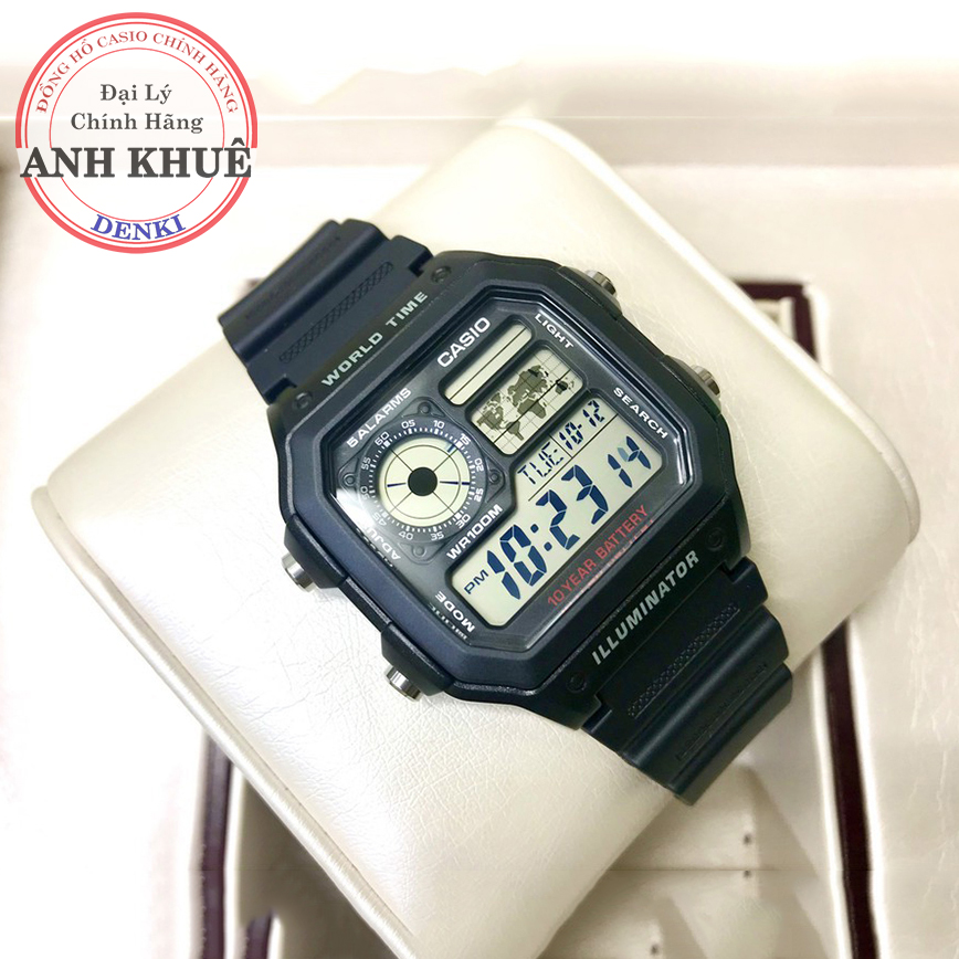 Đồng hồ nam dây nhựa casio standard anh khuê ae-1200wh-1avdf nam tính