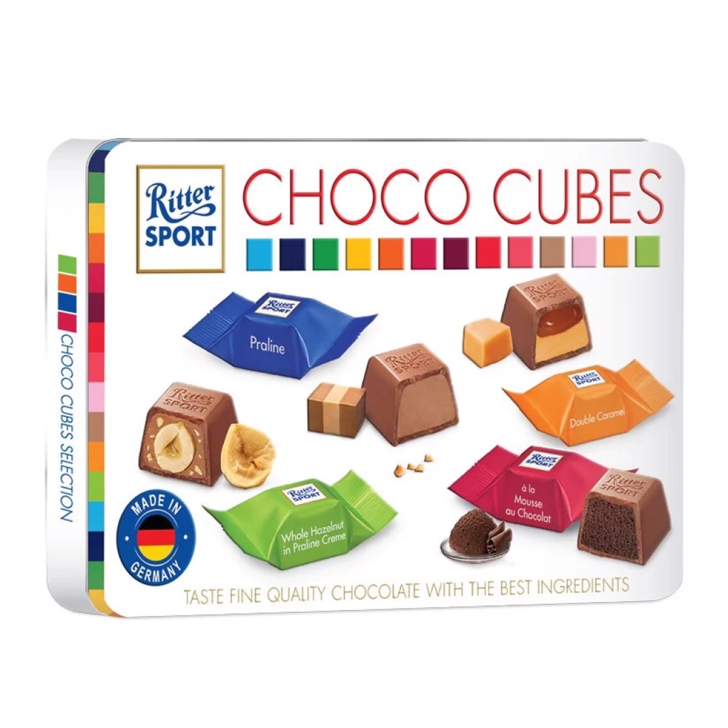 Socola Viên Tổng Hợp Hộp Thiếc, Choco Cubes 192g