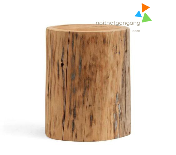 Đôn gỗ tự nhiên phong cách vintage - nội thất gọn gàng