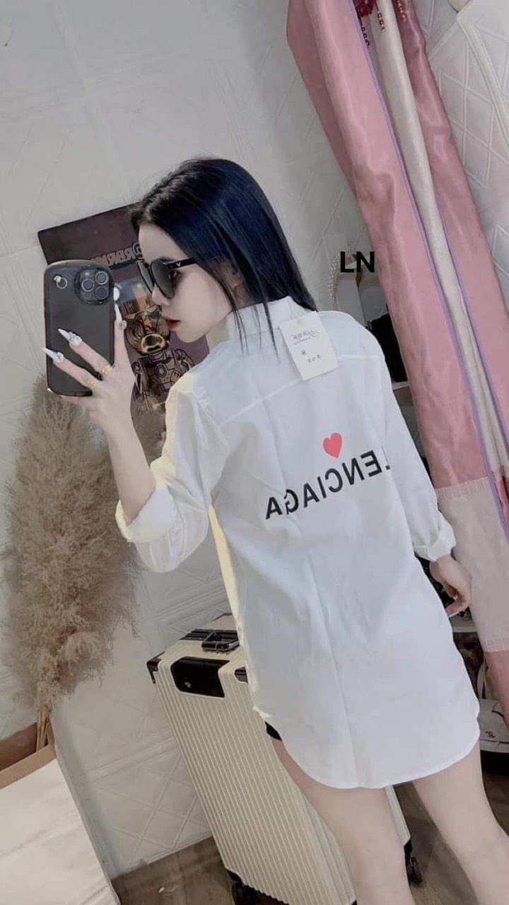 Áo sơ mi dài tay nam nữ, Áo sơ mi khóa và sơ mi ba lê trái tim đỏ , Áo Sơ mi nữ, cực chất hót hót hóttren