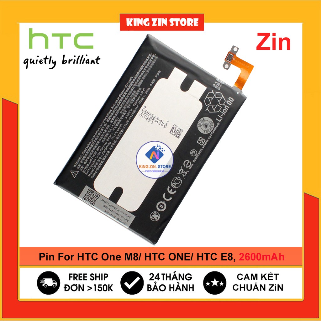 Pin HTC One M8/ HTC ONE/ HTC E8 (BOPGE100) dung lượng 2600mAh - Chuẩn Zin máy