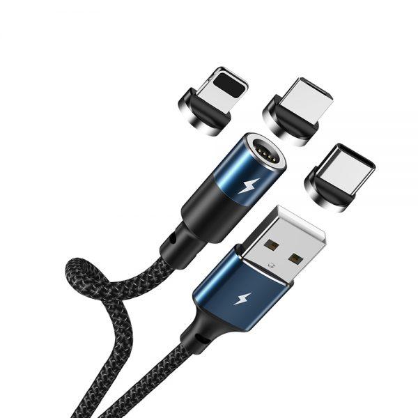 Cáp sạc nhanh nam châm remax zigie series 3.0a data rc-102 cổng micro/ lightning/ type c
