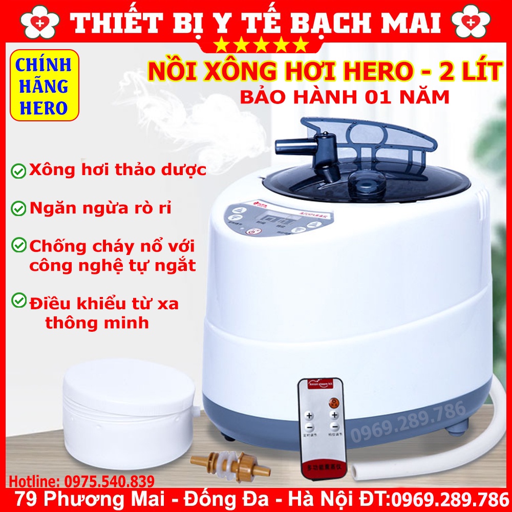 Nồi Xông Hơi HERO 2 Lít Dùng Cho Lều Xông Hơi, Phòng Xông Hơi, Cabin Xông Toàn Thân, Gia Đình, Spa