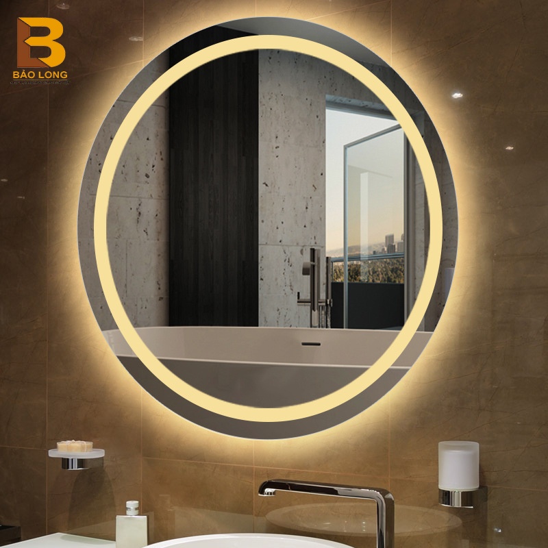 Gương tròn treo tường có đèn Led Bảo Long dùng trong nhà tắm,  làm gương trang điểm, decor, trang trí cực đẹp. Màu sắc kích cỡ đa dạng