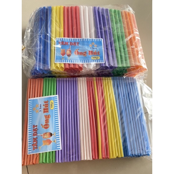 Ống hút nhựa - ống hút nước đủ màu 500g