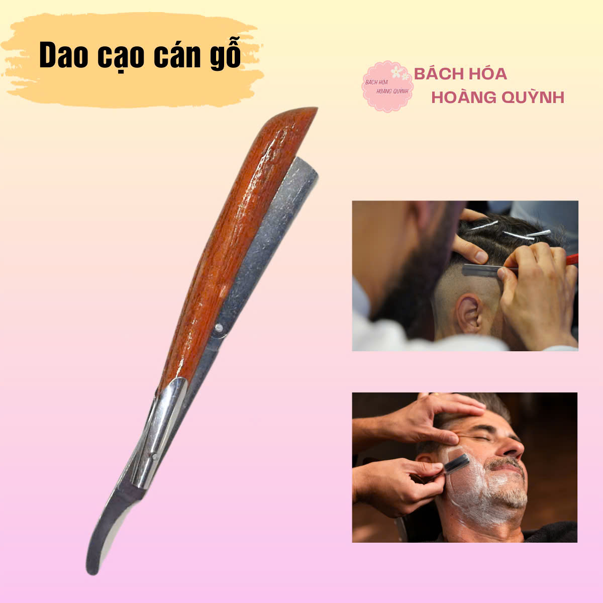 Dao cạo lông mặt - cạo râu cán nhựa ĐEN, cán gỗ NÂU.