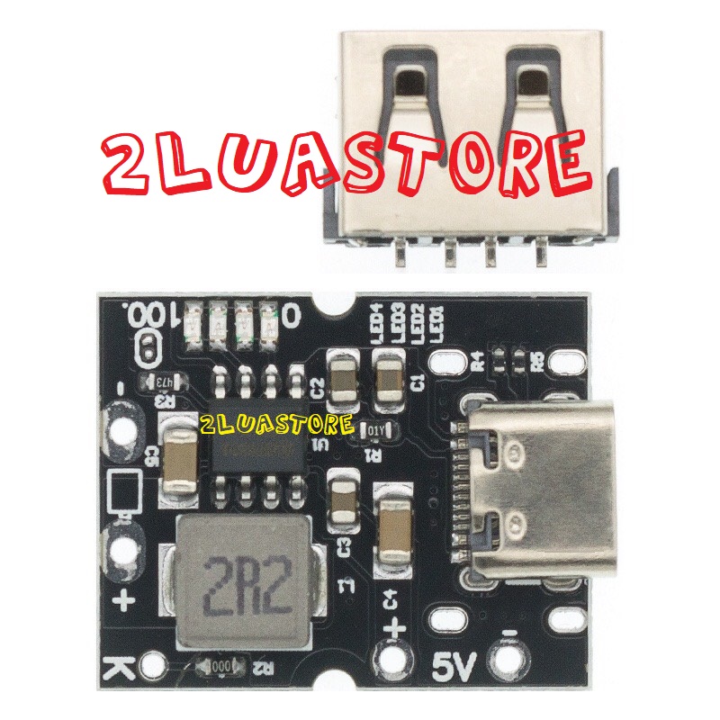 Mạch sạc pin 1s cổng type c 5v 2a dùng cho pin 18650 - lion - lithium 3.7v 4.2v