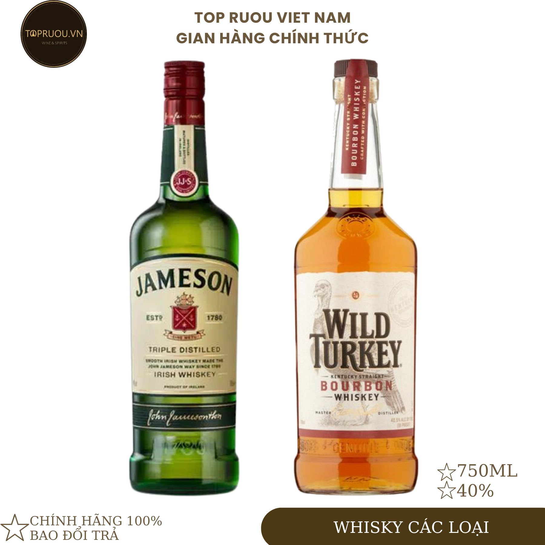 Rượu Whisky Jameson Irish - Turkey 700ml