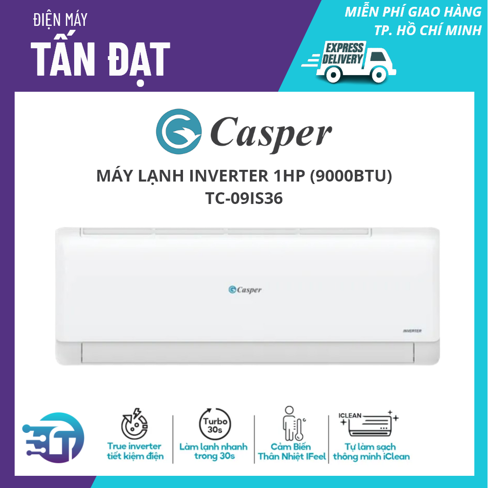 Máy lạnh casper inverter 1 chiều - 1hp - 9000btu - hcm - bảo hành chính hãng
