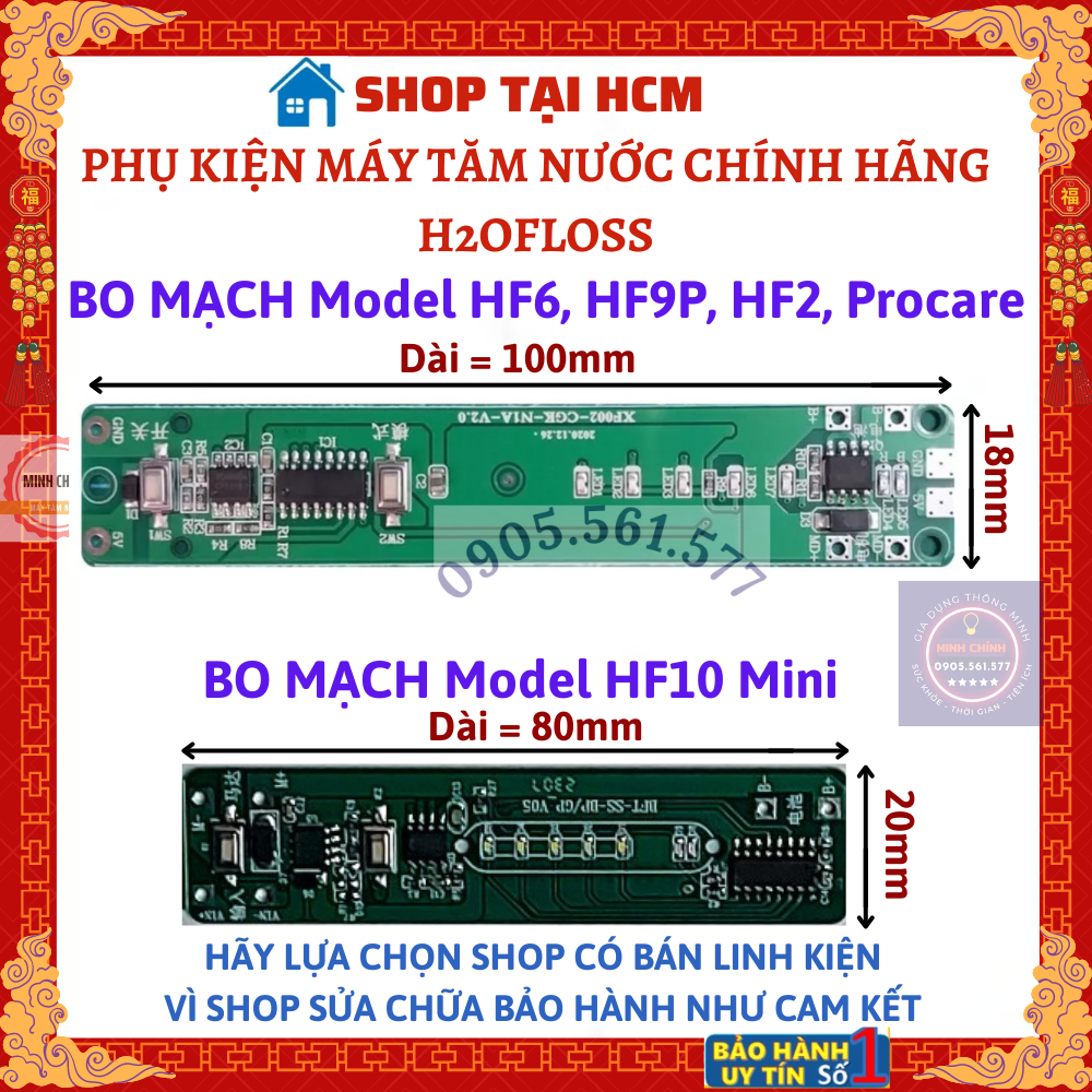 Bo mạch cho máy tăm nước H2OFloss HF6, HF6P, HF2, HF9P, HF10mini, Hangy, Procare 10