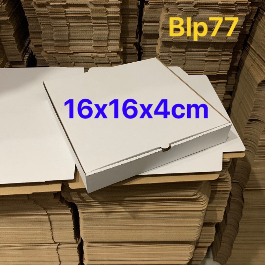 Hộp carton đựng bánh pizza size 16x16x4cm bộ 50 hộp
