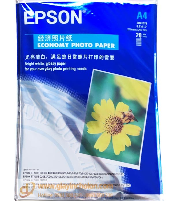 Giấy in ảnh 1 mặt epson -a4