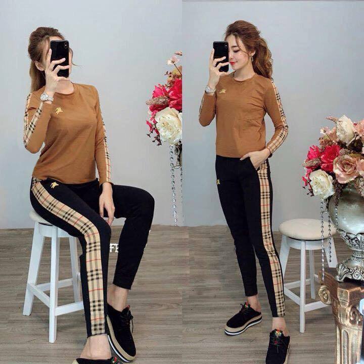 Set bộ thu đông dài tay phối sọc dễ thương