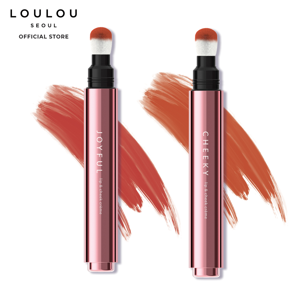 Bộ 2 cây son kem lì dạng bấm Loulou Beachbabe - Joyful Hồng đất dịu dàng và Cheeky Cam trầm mạnh mẽ 4.4g