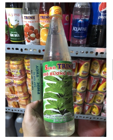 Siro trinh, si rô hương bạc hà, chai lớn 600ml
