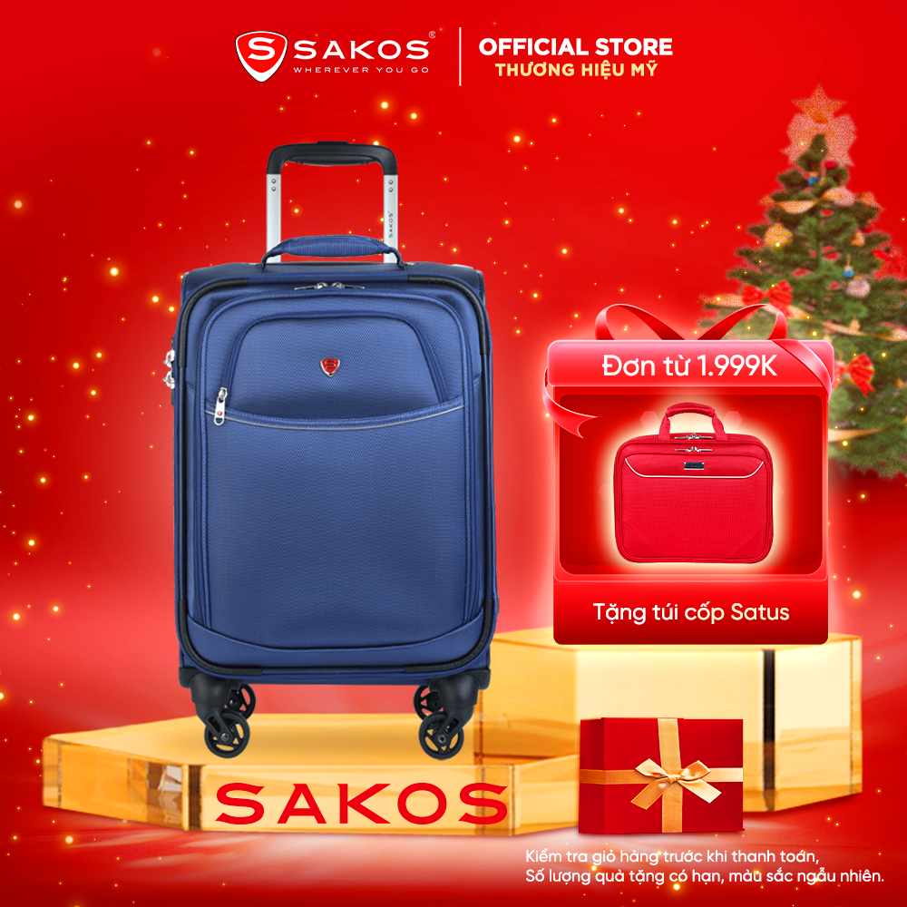  Vali vải du lịch cao cấp SAKOS SPAZIO 4.5 Size Cabin Xách tay - Chất liệu cao cấp bảo hành 10 năm. 