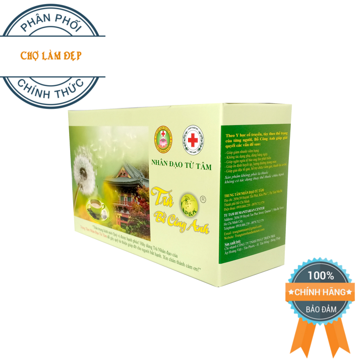 Trà Bồ Công Anh 50 túi lọc P&K - Ngừa ung thư, mát gan, giải độc, giảm viêm họng, ổn định huyết áp, đường máu, thanh lọc cơ thể - Sản phẩm trà Nhân Đạo Từ Tâm