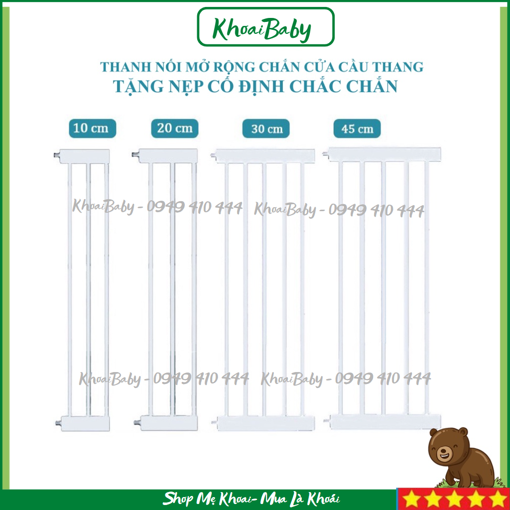 Thanh Nối Chặn Cửa Cầu Thang V-BABY NT01 - 10cm 20cm 30cm 45cm- KHOAIBABY