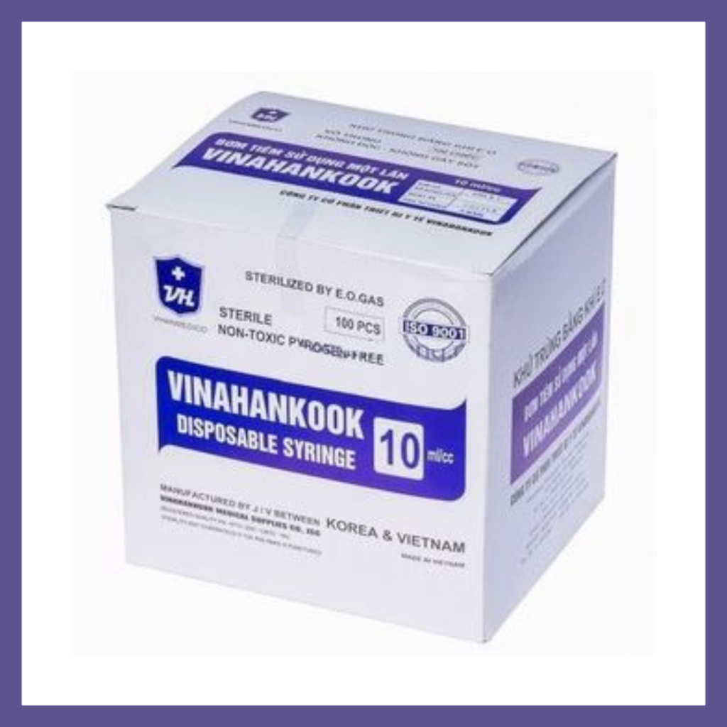 Bơm tiêm vinahankook 10ml hộp 100c dùng trong nha khoa