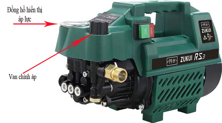 Máy rửa xe chỉnh áp zukui rs3 - 2400w - dây cao áp 7m - tặng bình đựng xà bông
