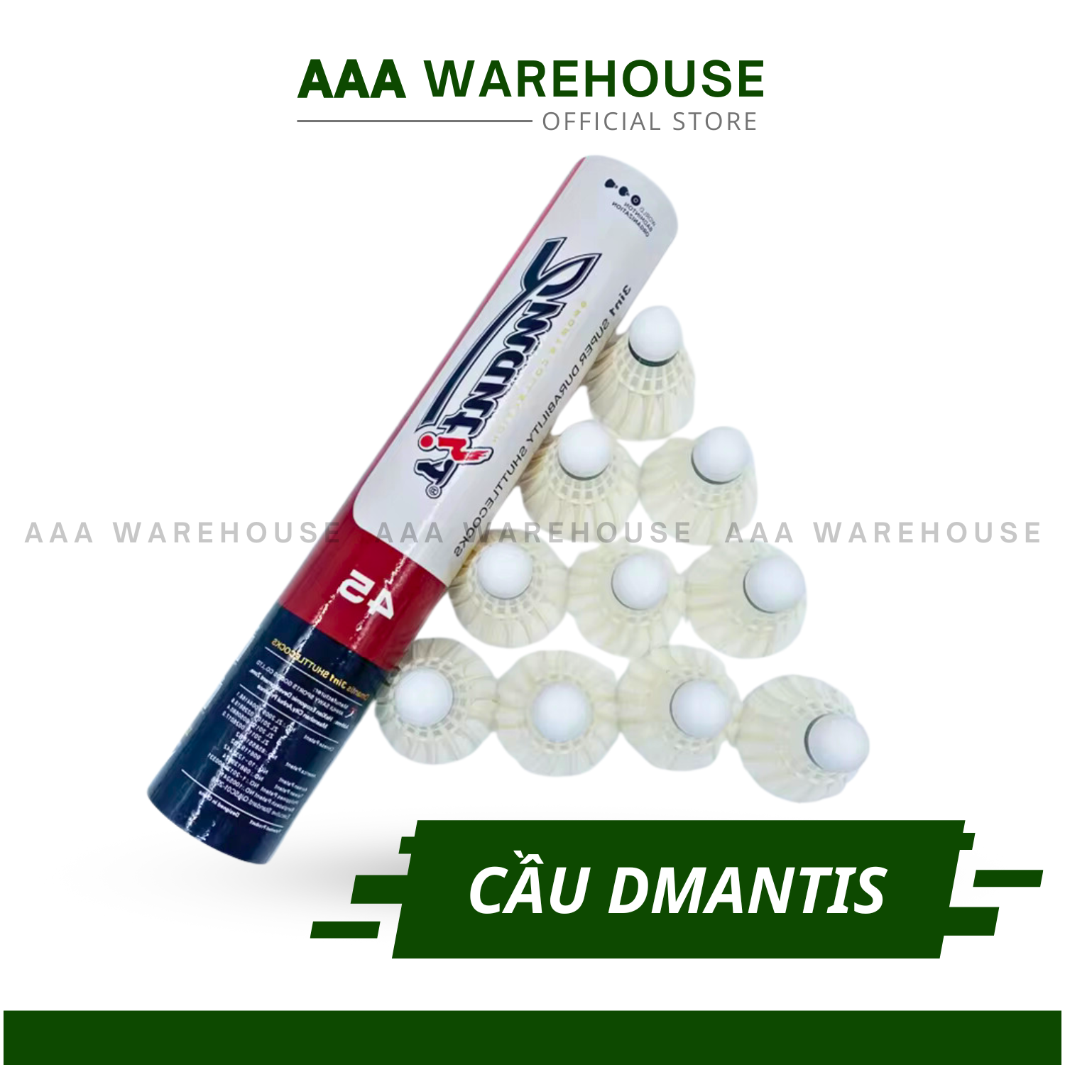 Ống 12 Quả Cầu Lông Dmantis tốc độ 74 - Quả cầu lông bán nhân tạo 3in1 Dmantis D45