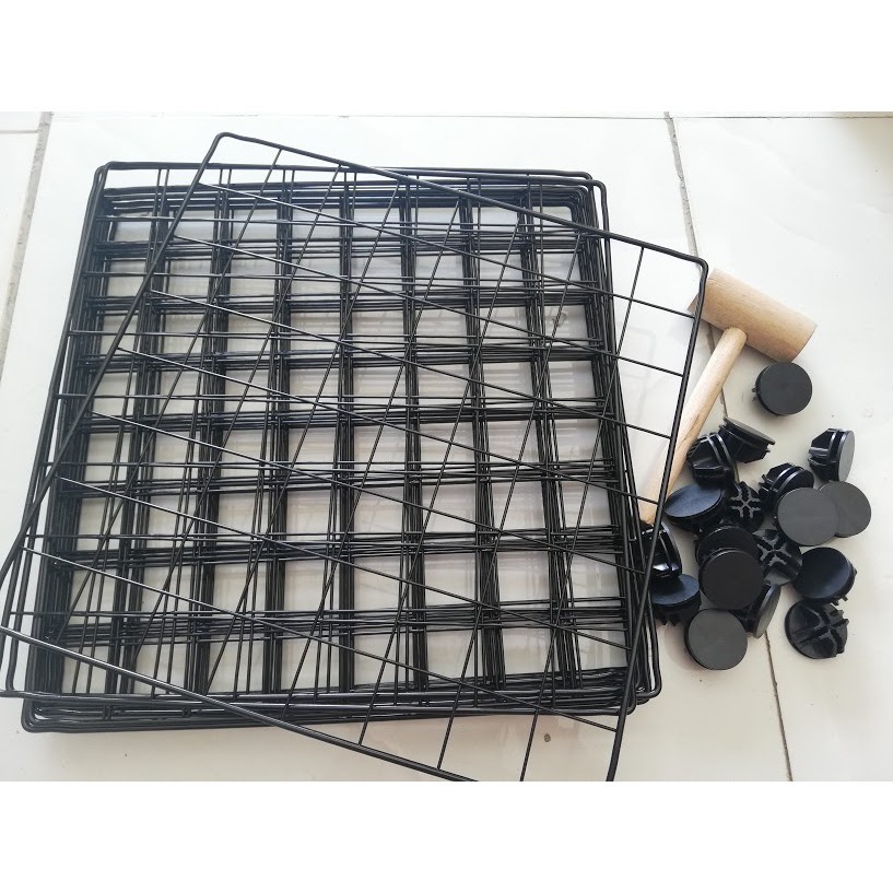 Lồng Thú, Dog Fence, Combo 10 tấm lưới thép ( 5 Đen + 5 Trắng) Lắp Ghép Chuồng Thú - SLL Hàng Loại 1 (Tặng Kèm Đủ Chốt)