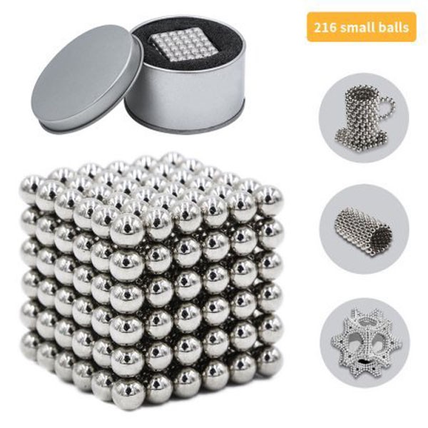 Bộ Nam Châm Bucky Balls 216 Viên 5 mm Cho Bé Thỏa Sức Sáng Tạo FULLBOX
