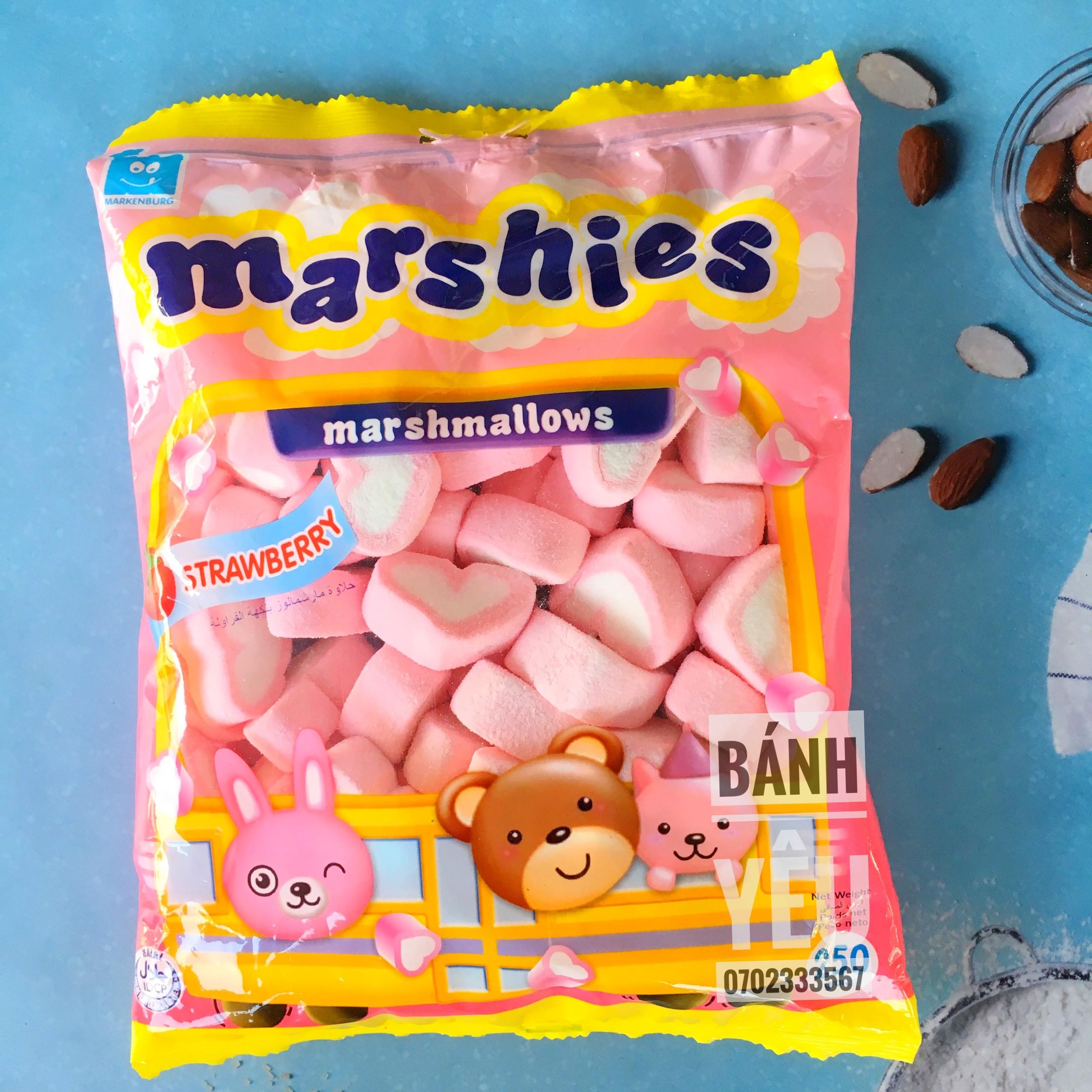 Kẹo xốp MARSHMALLOW hương Dâu 250g -hình trái tim