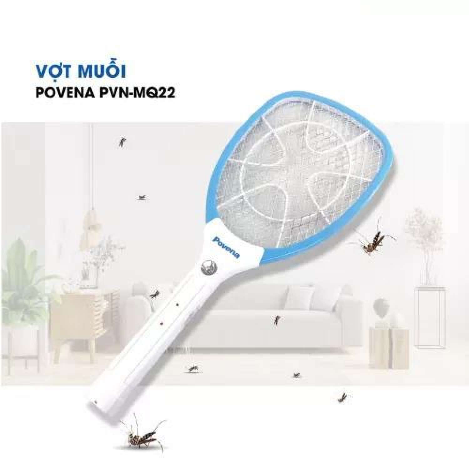 Vợt Muỗi điện POVENA, vợt muỗi và côn trùng bền bỉ, hàng cao cấp