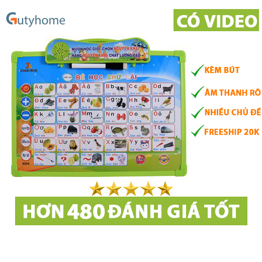 Bảng điện tử thông minh 11 chủ đề, Bảng học chữ cái đa năng, giúp bé tự phát triển toàn diện, học tập tốt