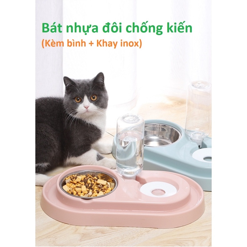 Bát ăn chó mèo Bát chống kiến xịn Bát tự động cấp nước chó mèo nhỏ