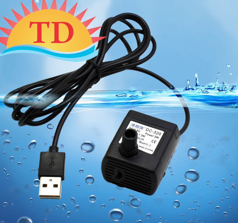 Máy bơm chìm bể cá dùng nguồn usb điện dc 5vol đến 6vol công suất 3w bơm max 200l/h