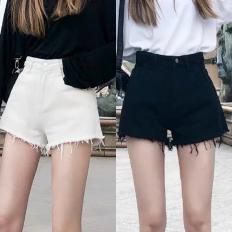 Short jeans đen trắng bigsize trơn size lớn nữ ms 1053