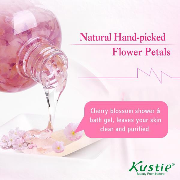 [HCM]Sữa tắm Kustie Cherry Blossom chiết xuất hoa anh đào 500ml Tặng Kèm Sữa Dưỡng Thể Kustie Cherry Blossom Body Lotion 100ml