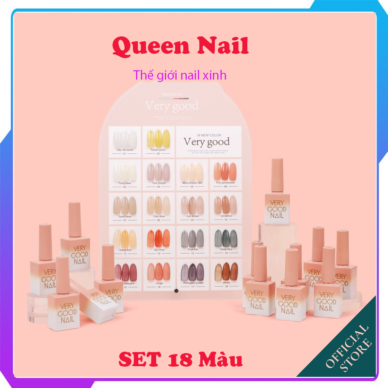 Set sơn thạch Very Good Nail Hàn Quốc 18 màu dung tích 15ml chính hãng - Tặng kèm bảng màu