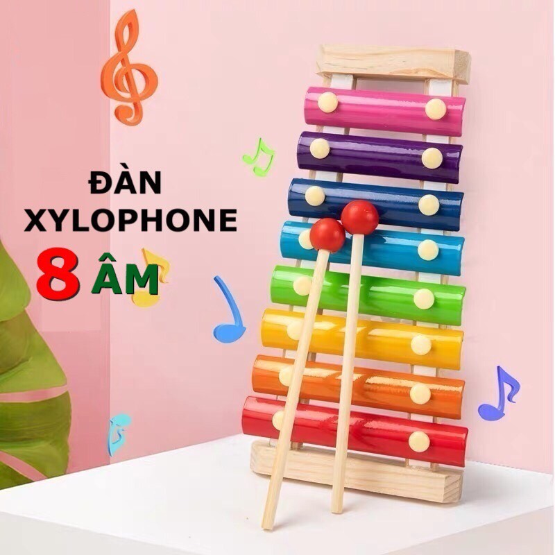 Đồ Chơi Trẻ Em Đàn Xylophone 8 Âm Bằng Gỗ Phát Triển Trí Não Và Cảm Quan Cho Bé Gái Và Trai Từ 1 Tuổi Trở Lên. 1