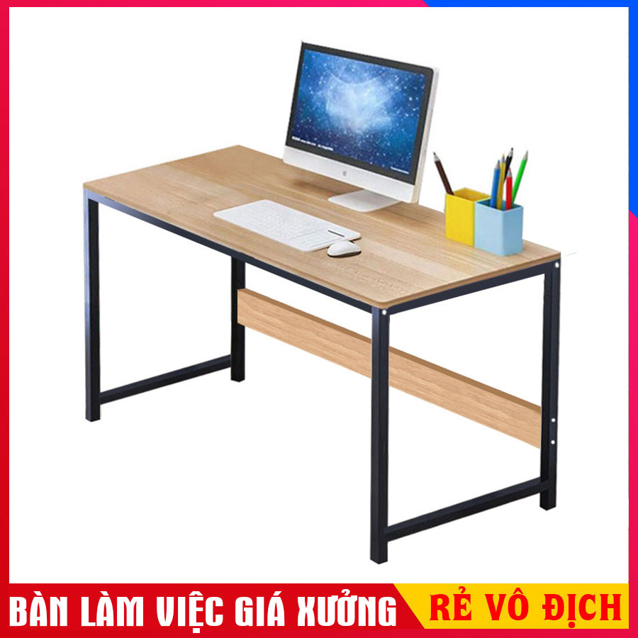 Bàn làm việc khung sắt sơn tĩnh điện chịu lực cao, bàn để máy tính hoặc bàn học, làm việc lắp ráp dễ dàng gọn nhẹ thông minh
