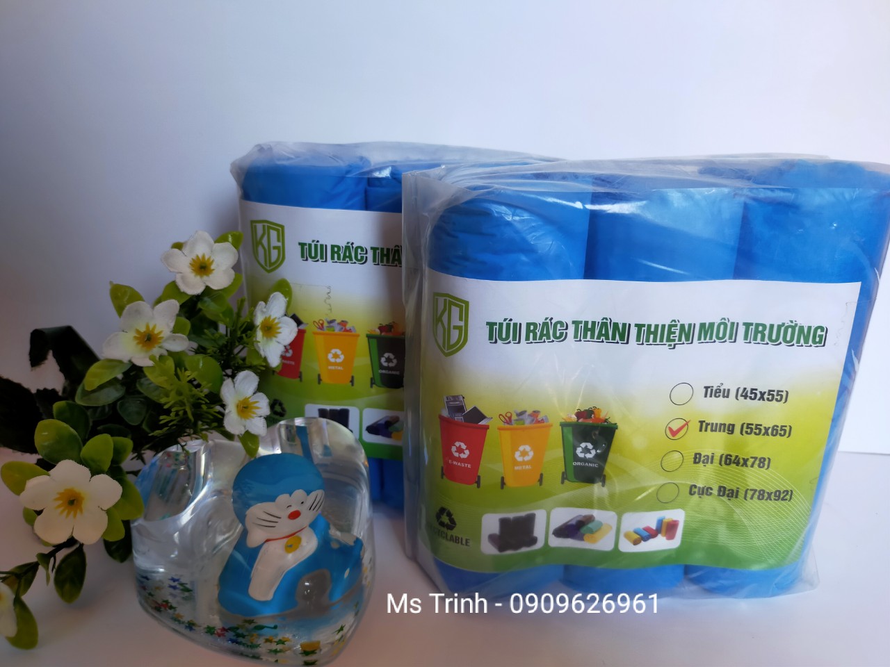 [HCM]SIZE TRUNG 55 * 65 CM - COMBO 156 CÁI TÚI RÁC PHÂN HỦY SINH HỌC - MÀU XANH BIỂN - KIỀU GIA