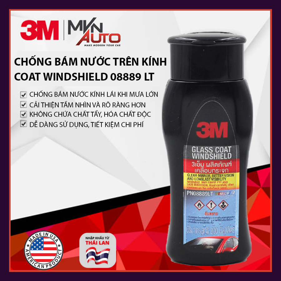 Dung dịch chống bám nước trên kính 3m glass coat windshield 08889 lt – mvn auto