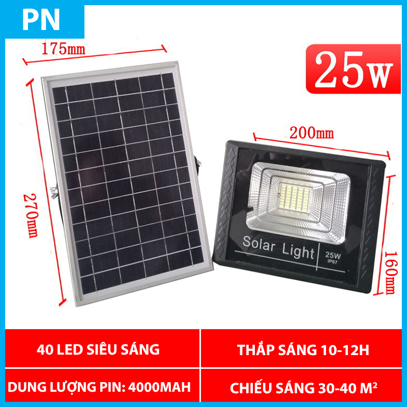 Đèn năng lượng mặt trời công suất cao 25w | đèn ngoài trời, đèn đường