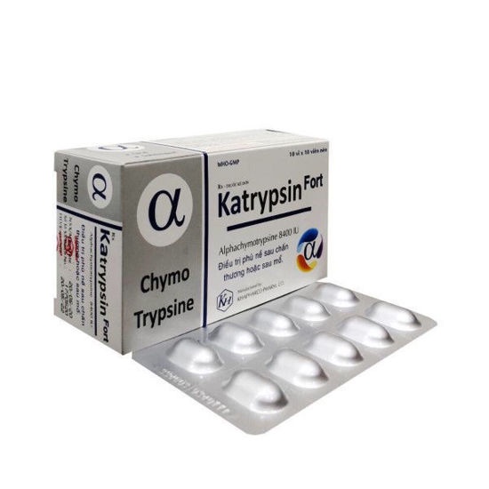 Alpha Katrypsin Fort 8400IU vỉ nhômhộp 100 viên vỉ nhôm giảm sưng