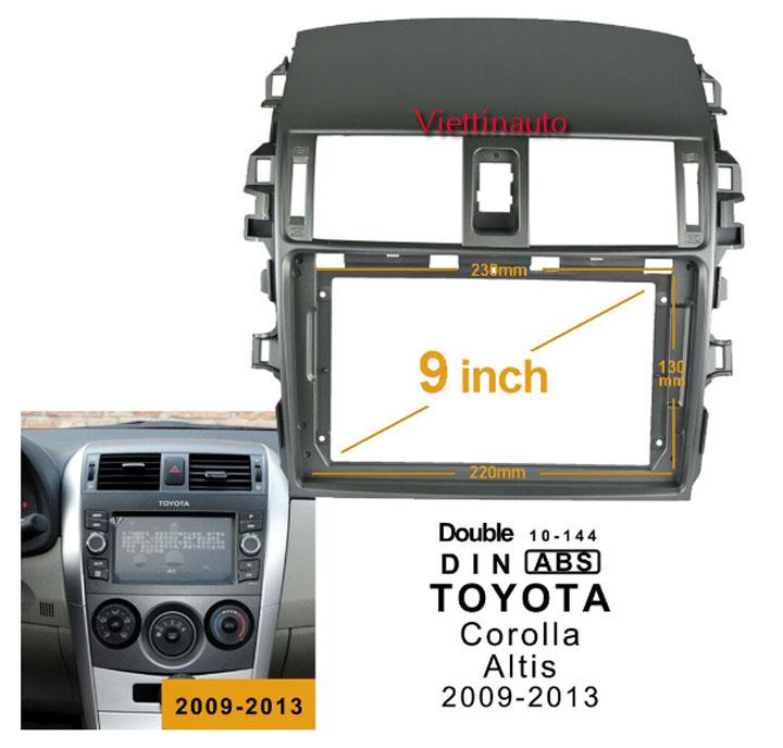 Mặt dưỡng màn hình 9 in xe toyota corolla altis 2008-2013