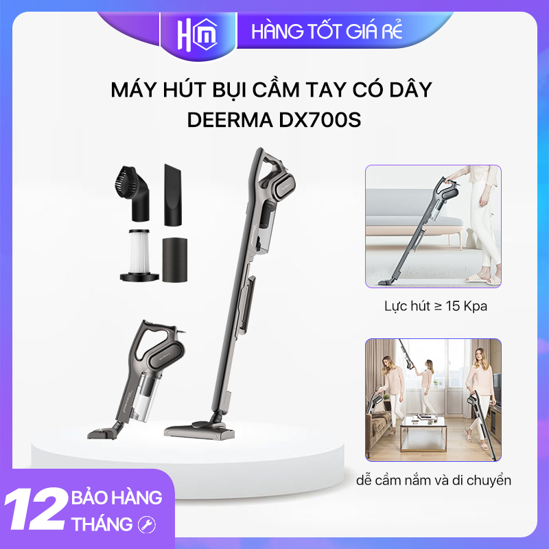[HCM]Máy Hút Bụi Cầm Tay Deerma Vacuum Cleaner DX700 / DX700S - Hàng Chính Hãng- Bảo hành 12 tháng
