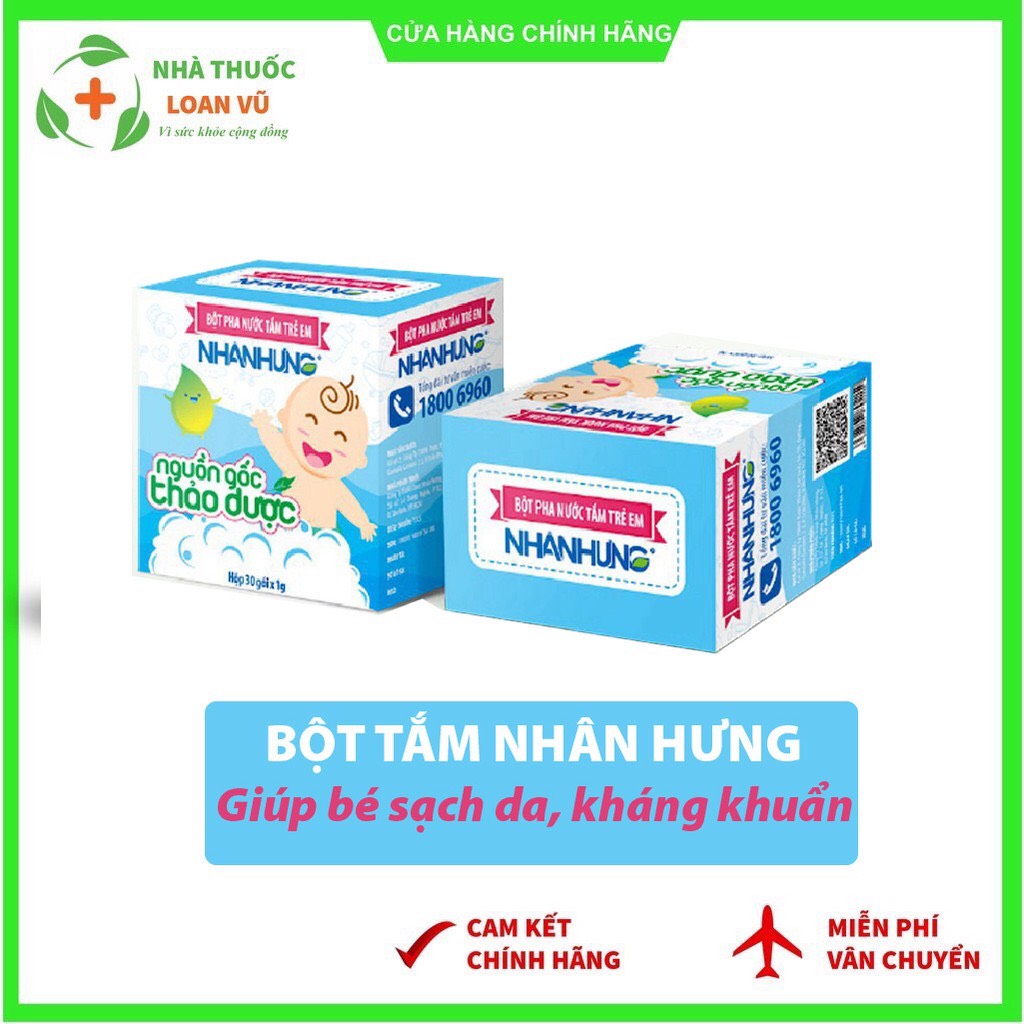 Bột tắm nhân hưng - trẻ hết hăm da, rôm sảy, mụn nhọt ,mẩn ngứa