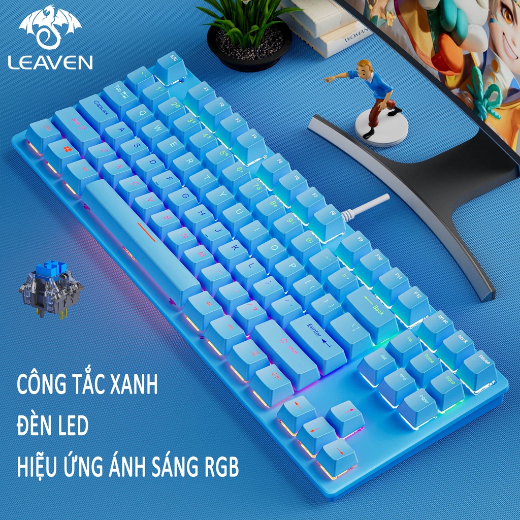 Bàn phím cơ LEAVEN K550 PRO LED RGB Gaming Giao hàng trong vòng 24 giờ bàn phím