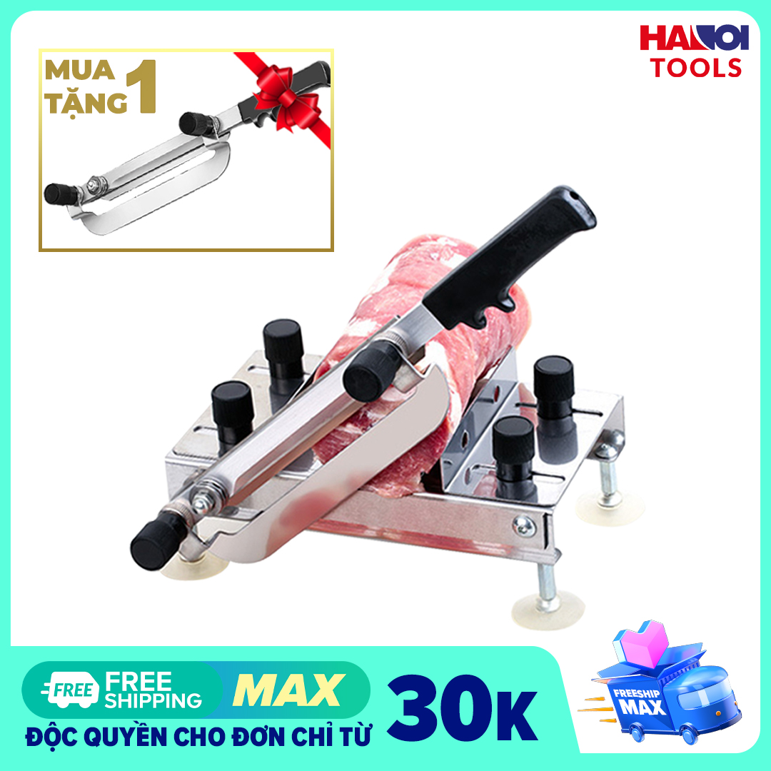 [LOẠI TỐT] Máy thái thịt đa năng - TẶNG LƯỠI DAO SƠ CUA - Dao thái thịt đông lạnh - Máy cắt xương, chặt gà bằng tay - Bộ dao bếp thái lát rau củ