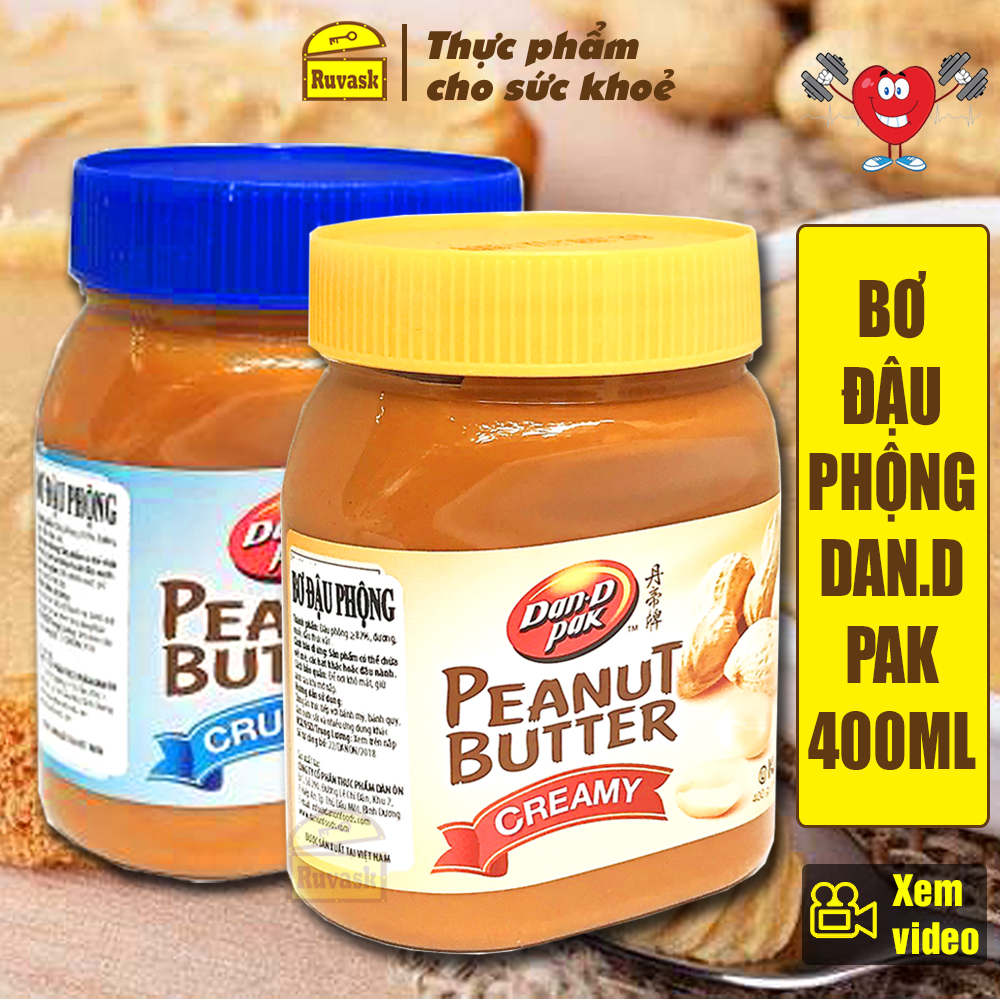 Bơ Đậu Phộng Dan D Pak 400G - Bơ Đậu Phộng Giảm Cân Ăn Kiêng Dinh Dưỡng - Đồ Ăn Vặt Nội Địa Ngon Giá Rẻ - Ruvask