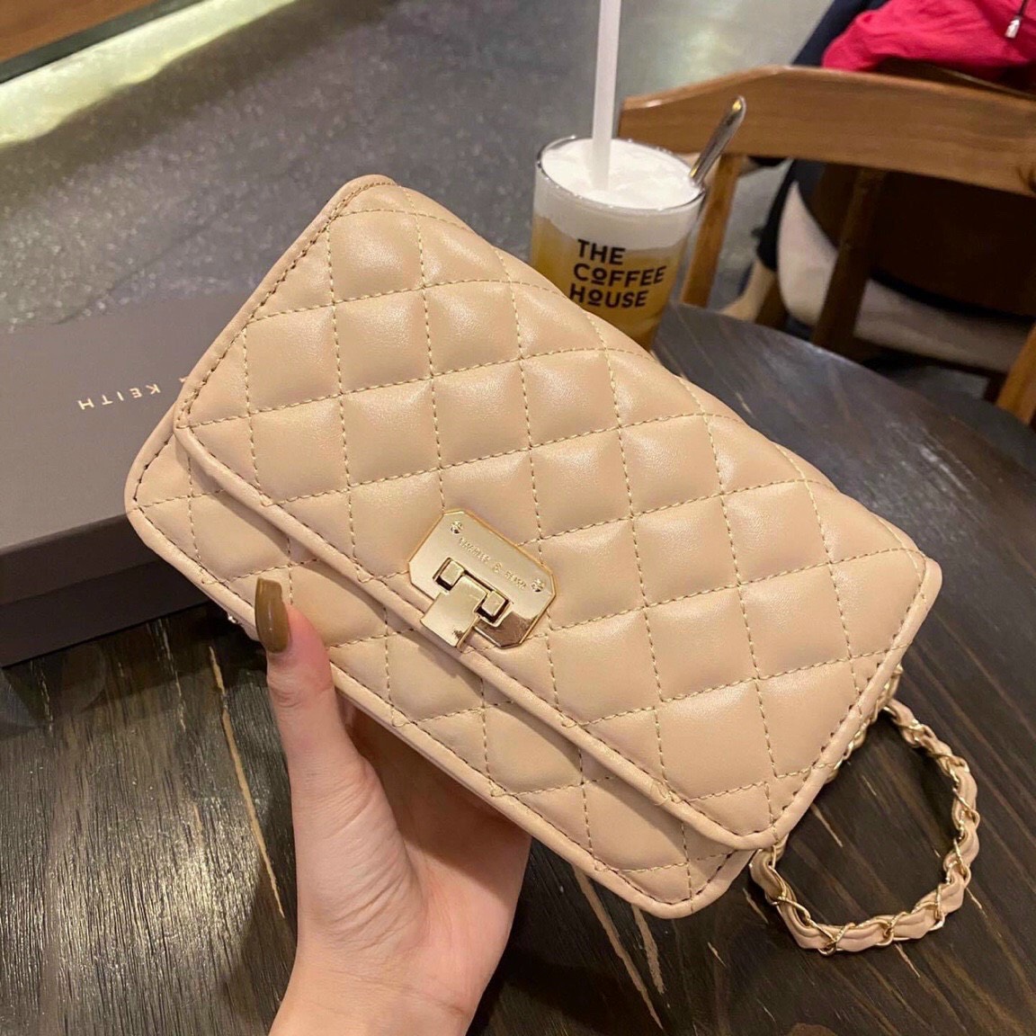 Túi Đeo Chéo CLk Nắp Sập Da Sần Kẻ Ô - TX808