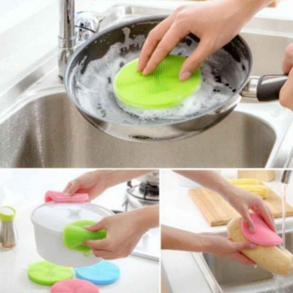 Miếng Rửa Chén Silicon Có Móc Treo