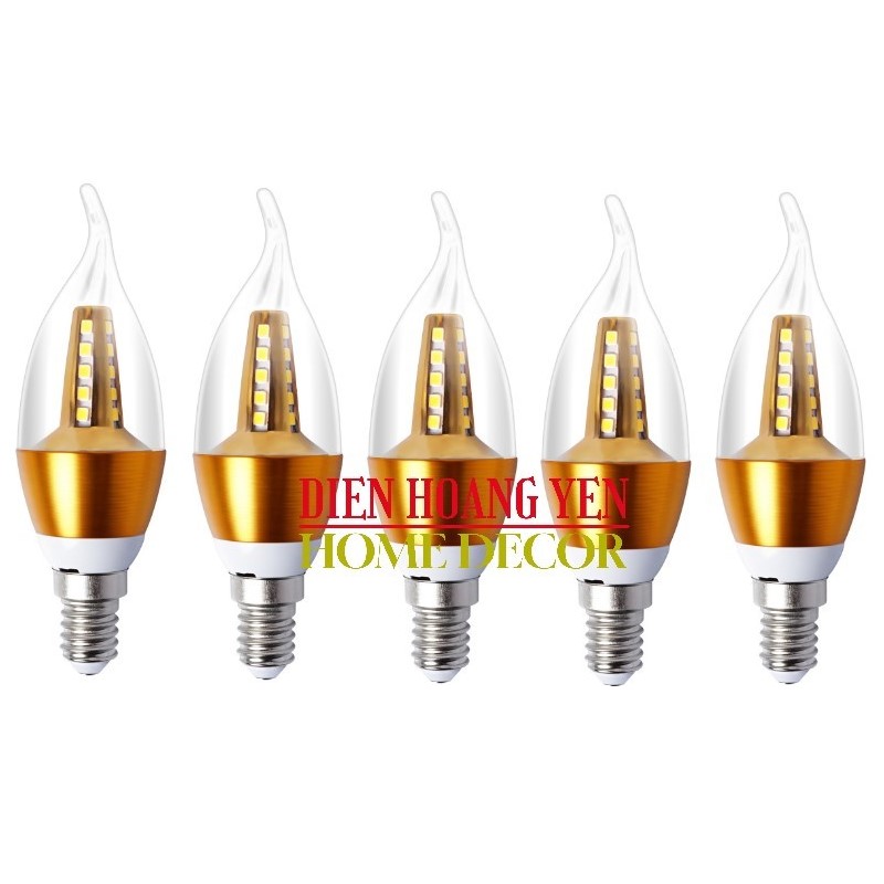 Bộ 5 bóng đèn led trái ớt e14 5w